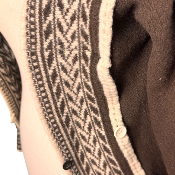 Weekend Max Mara wool angora cardigan sweater Brown and Cream S - Picture 7 of 16